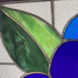 Panneau Vitrail Artisanal à Motif Floral – Verre Coloré, Technique Tiffany