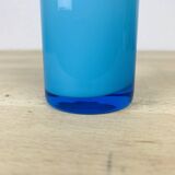 Scandinavian scroll vase blue glass
