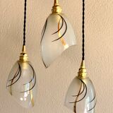 Suspension waterfall art deco tulips glass