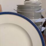 Large Plate 29 cm Salad Bowl Limoges Porcelain Blue Gold Betoule & Legrand