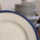 Large Plate 29 cm Salad Bowl Limoges Porcelain Blue Gold Betoule & Legrand