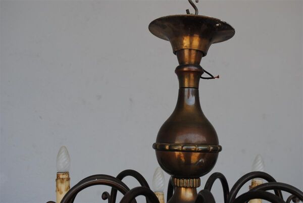 Lustre de style Hollandais en cuivre 10 feux