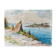 Watercolor Painting Seaside with signed sailboat dated 1950 Basque Country
