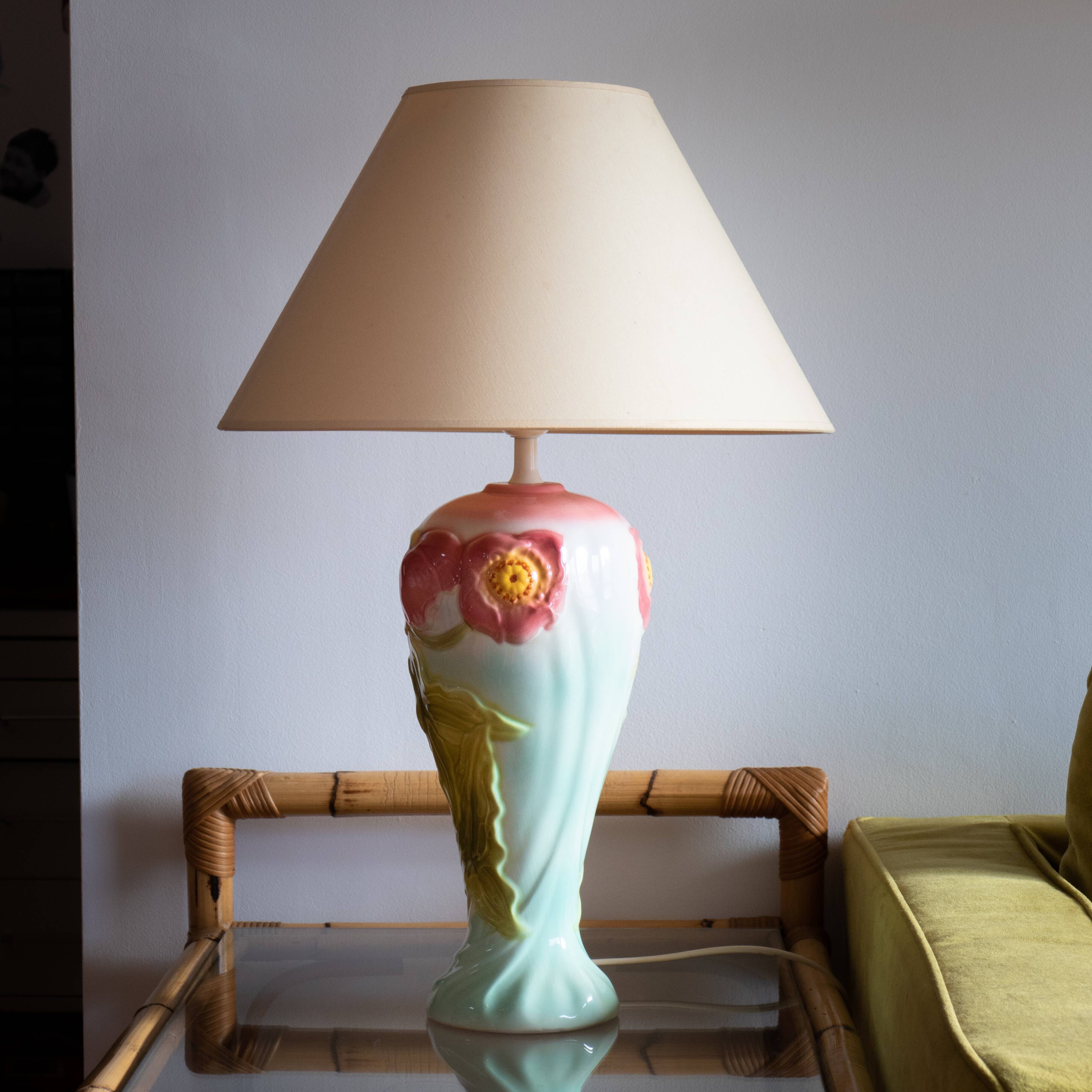 Antique lamp St Clement - Lunéville in anemone slip