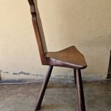 Stool Chair - 20th Century Brutalist Work - Stained Walnut
