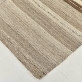 8x10 Kilim Brown & Cream Contemporary Kilim Rug, 233x293Cm