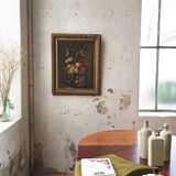Toile XL encadrée fleurs XIXème