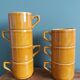 7-cup bistro coffee set in caramel mustard color
