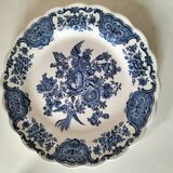 Set of 12 ironstone plates – Deep blue & red