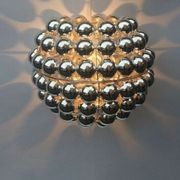 Kinetic suspension lamp with half swivel spheres from the 70s