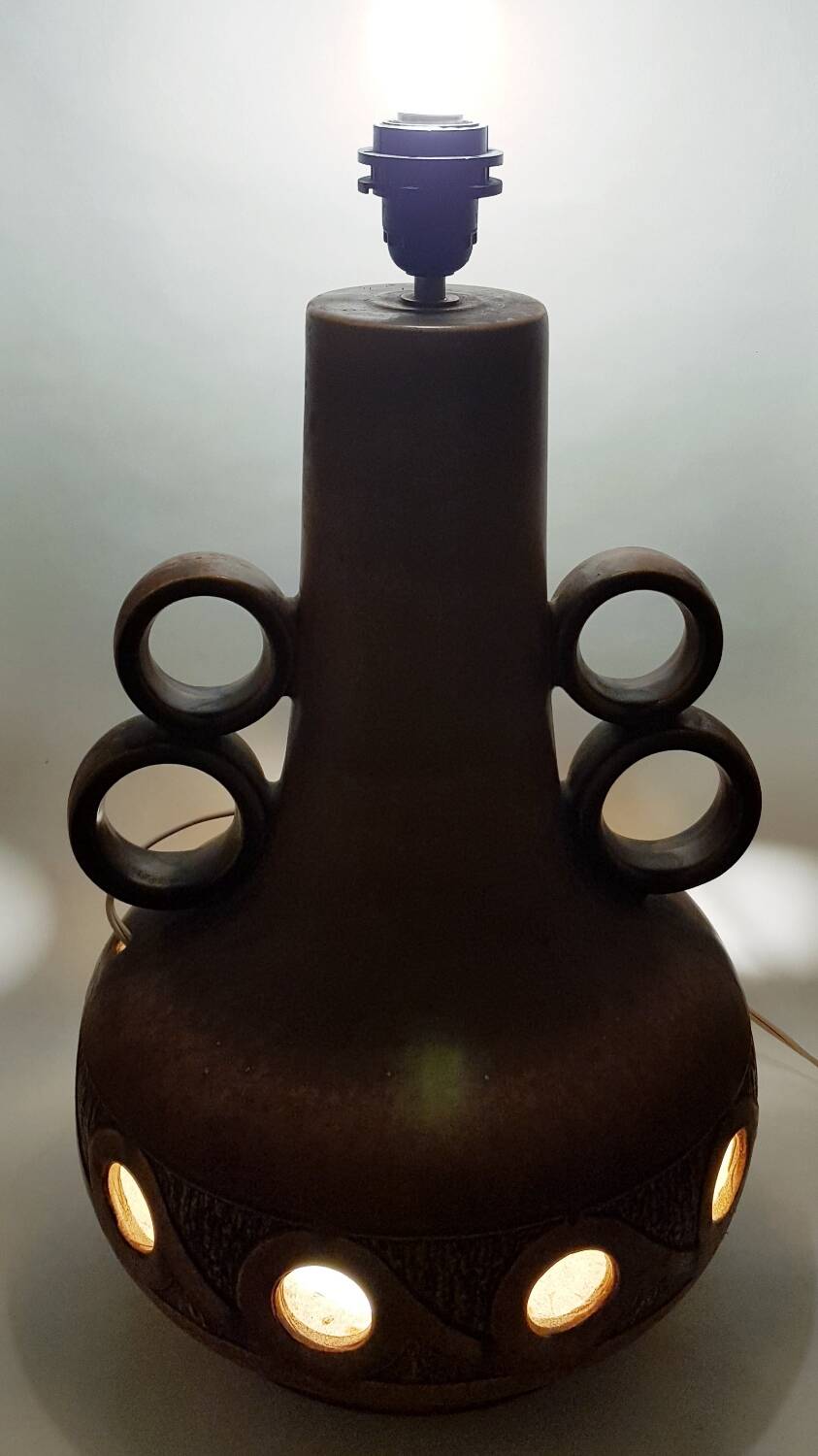 Grande lampe en céramique Scheurich Allemagne de l'Ouest