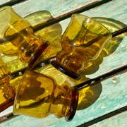 4 vintage Pernod amber glasses