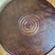 Round wooden coffee table turned Breton style, 50 cm