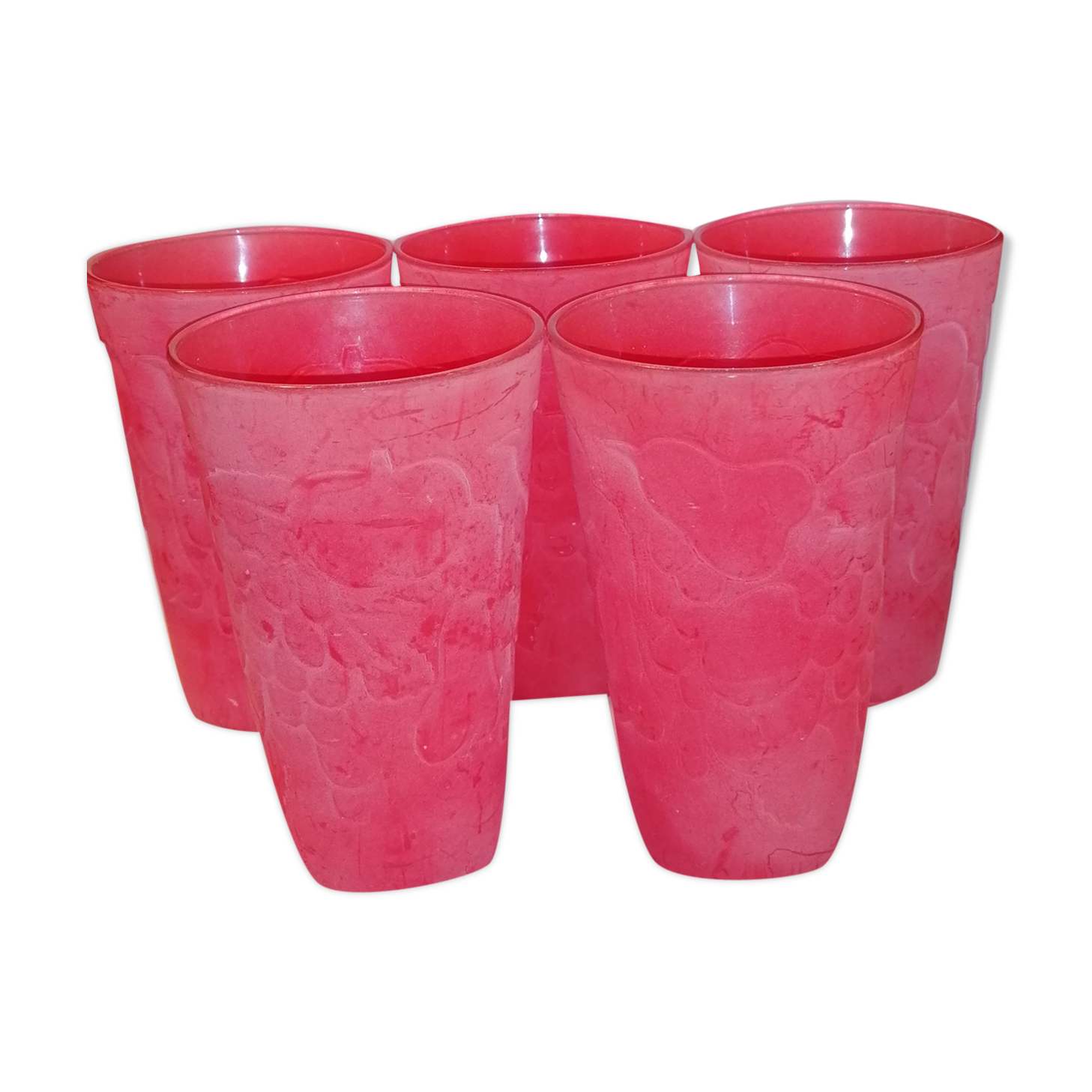 Colorful Italian glasses decorated with fruit