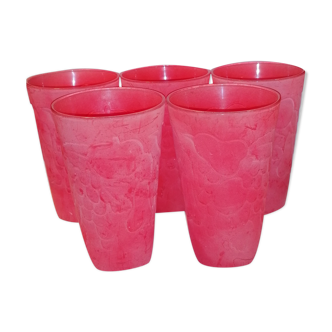 Colorful Italian glasses decorated with fruit