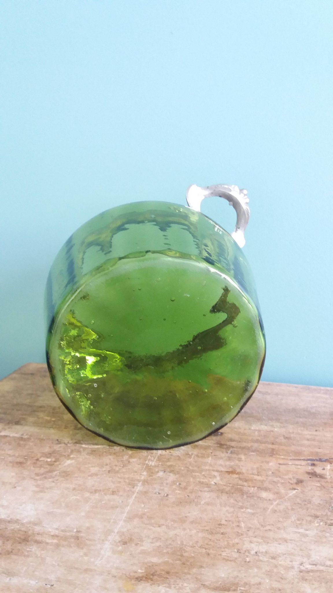 Napoleon III Art Nouveau glass and silver-plated biscuit jar