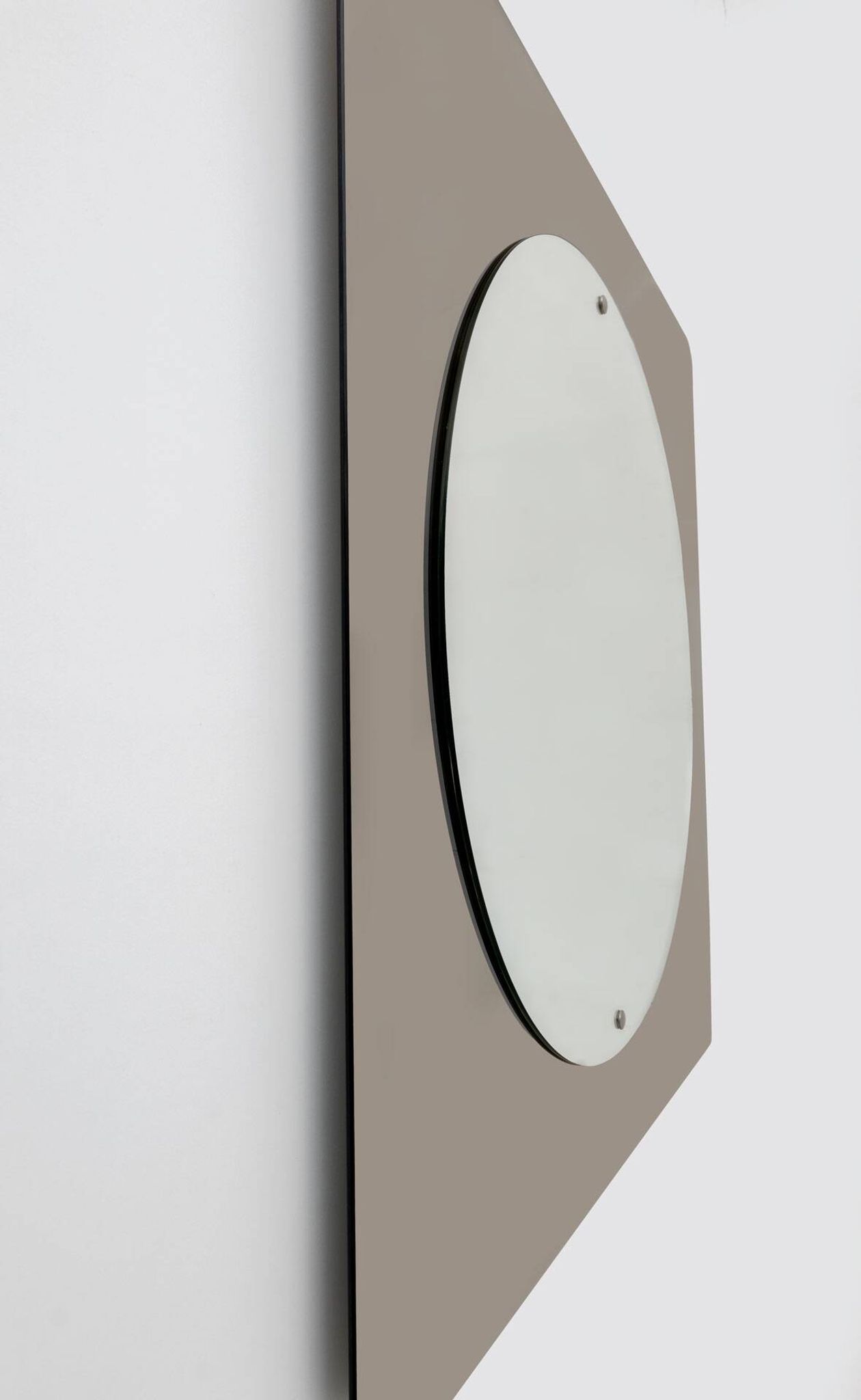 Mid-Century Modern Italian Smoked Bronze Large Mirror, 1970s