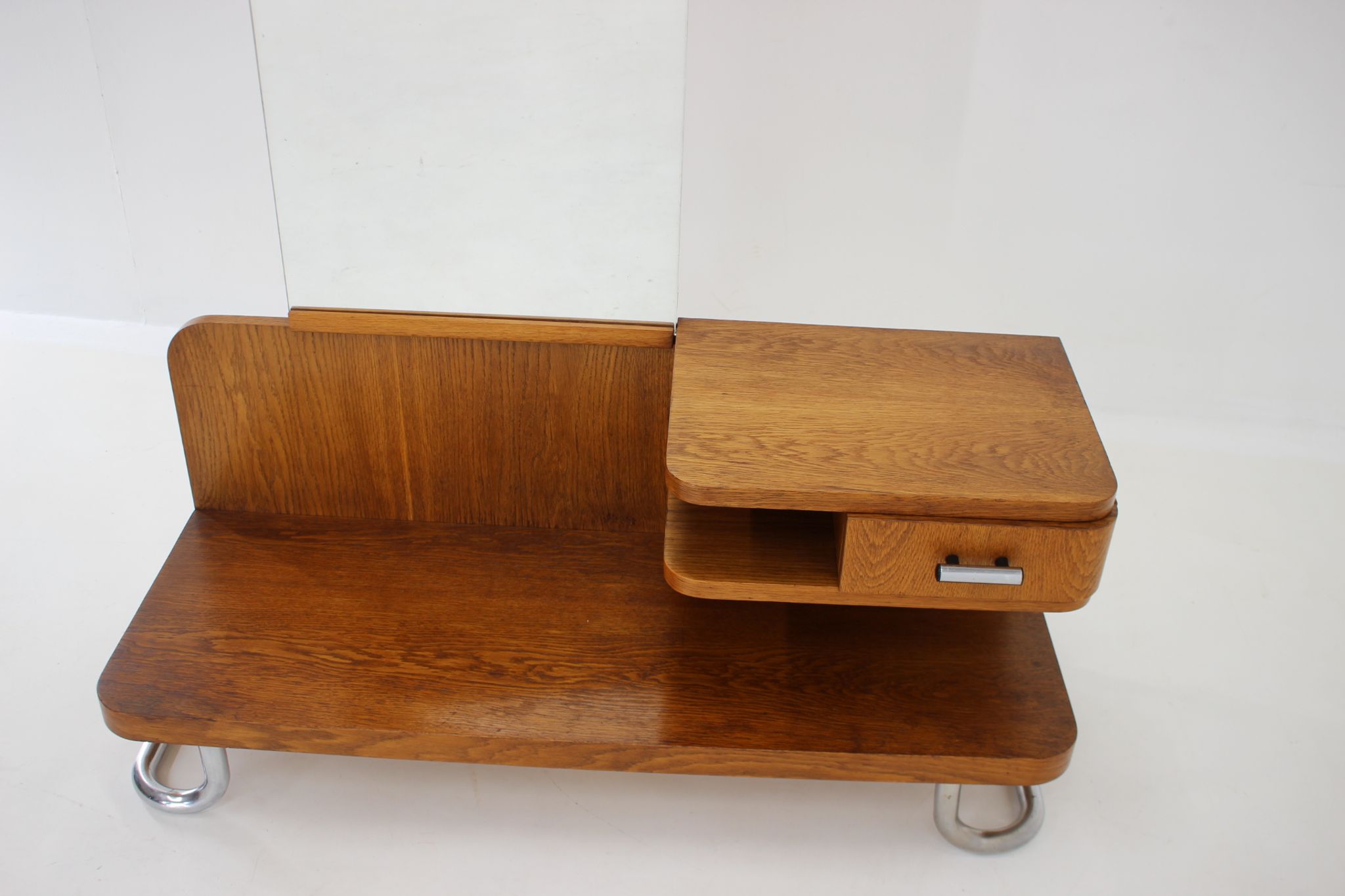 Oak mirror Czechoslovakia 1950s 167x95cm