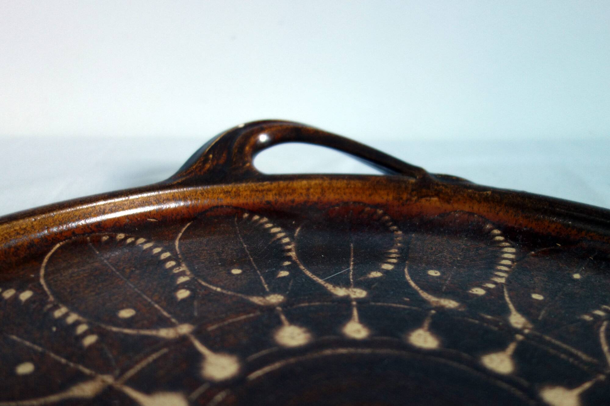 Large vintage platter in glazed pottery