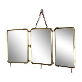 Miroir de barbier triptyque