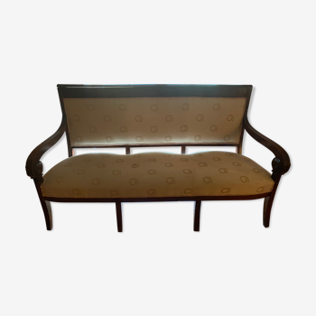 3 seater bench mahogany fabric empire