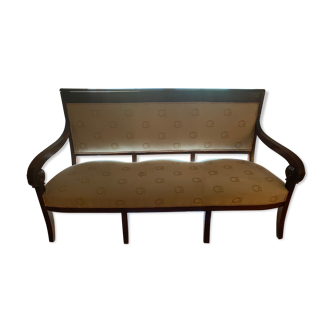 3 seater bench mahogany fabric empire