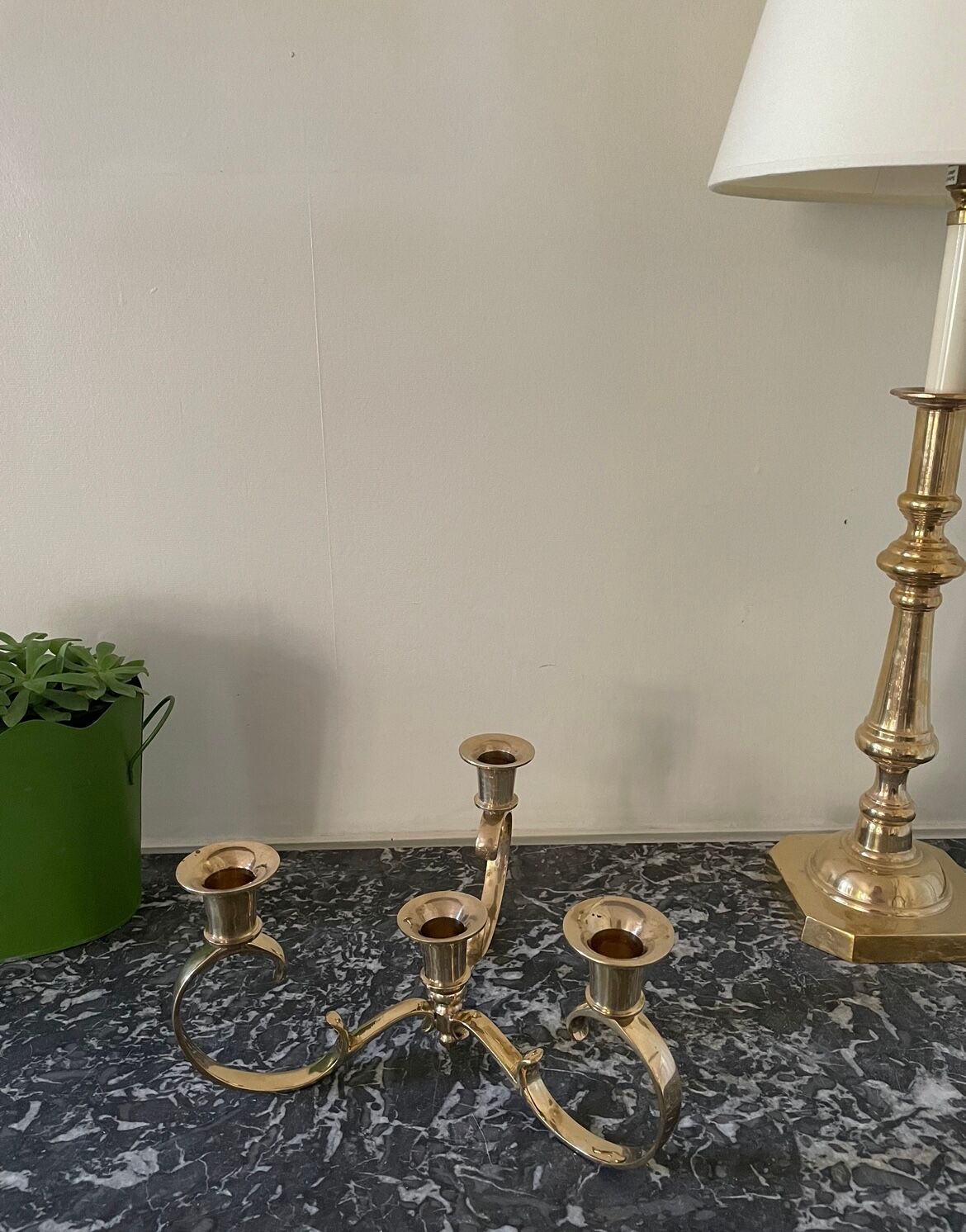 Gilded brass chandelier