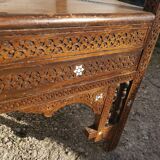 Old Syrian bench wood and mother-of-pearl ethnic bench