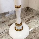 Alabaster and brass floor lamp