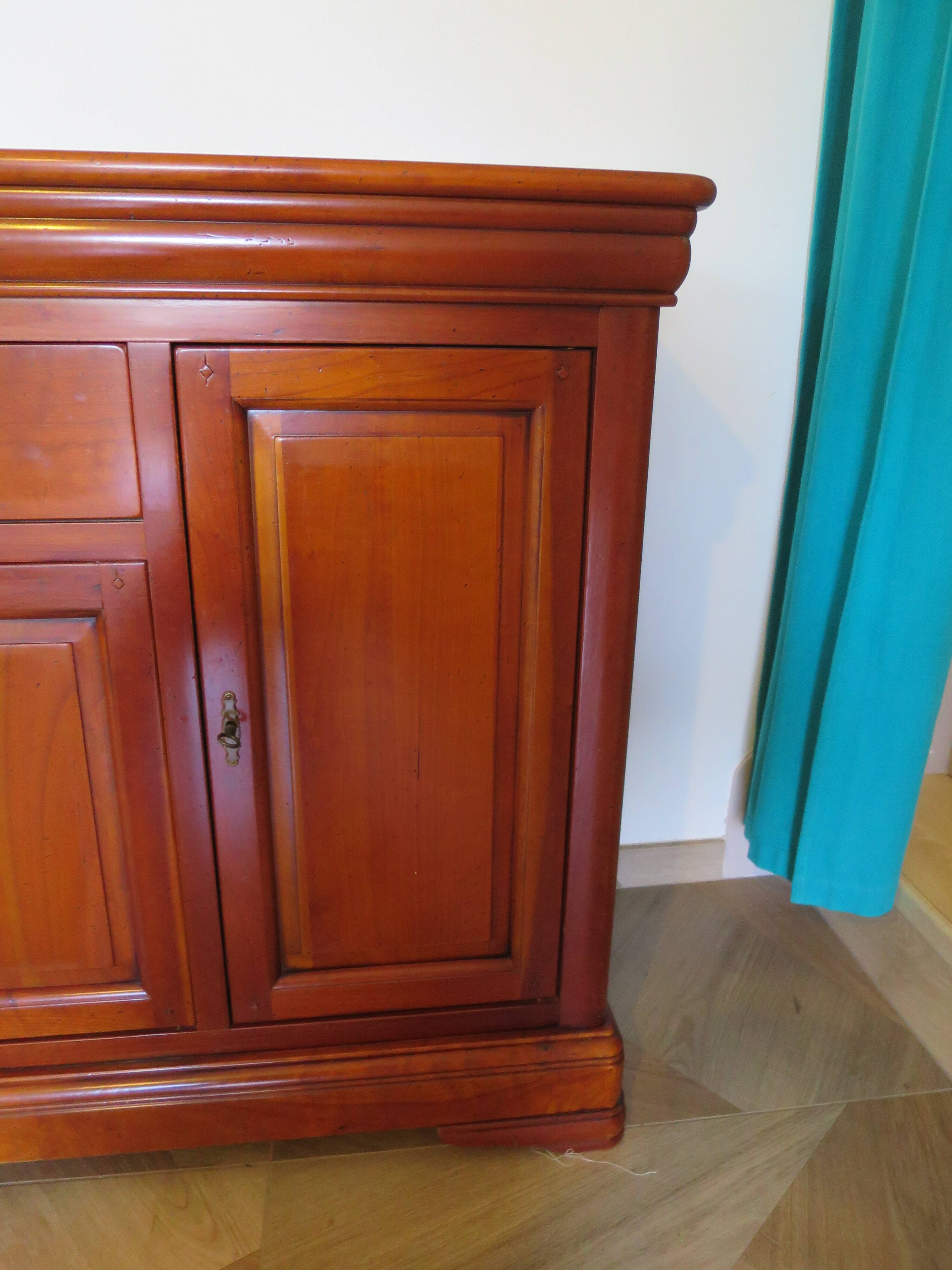 Sideboard - Long entrance cabinet - 1 drawer - 3 doors - solid wood - Louis Philippe