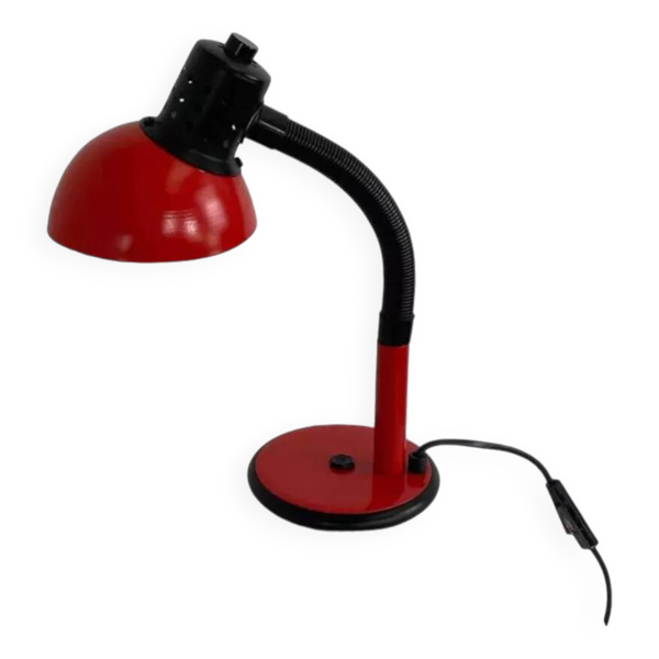 Lampe de bureau rouge aluminor année 70