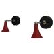 Pair of red metal wall lights AGE, 1970s, Italy