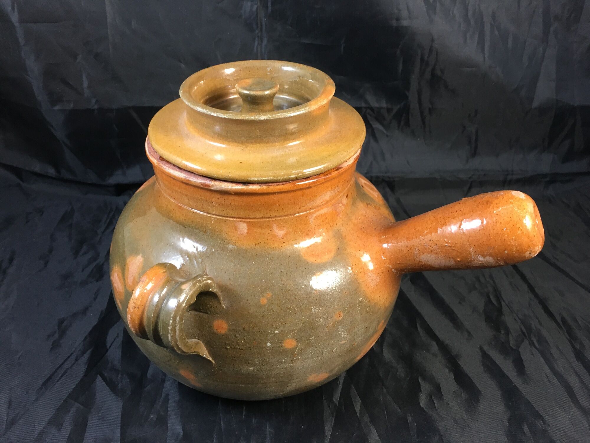 Old daubière Foucard Jourdan Vallauris glazed terracotta Provencal pottery