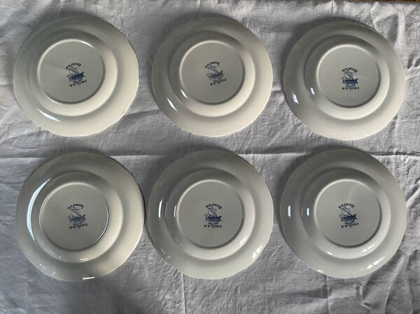 6 assiettes plates Old Chelsea Furnivals anciennes