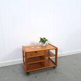 Deense teak audio trolley met lade vintage tv meubel