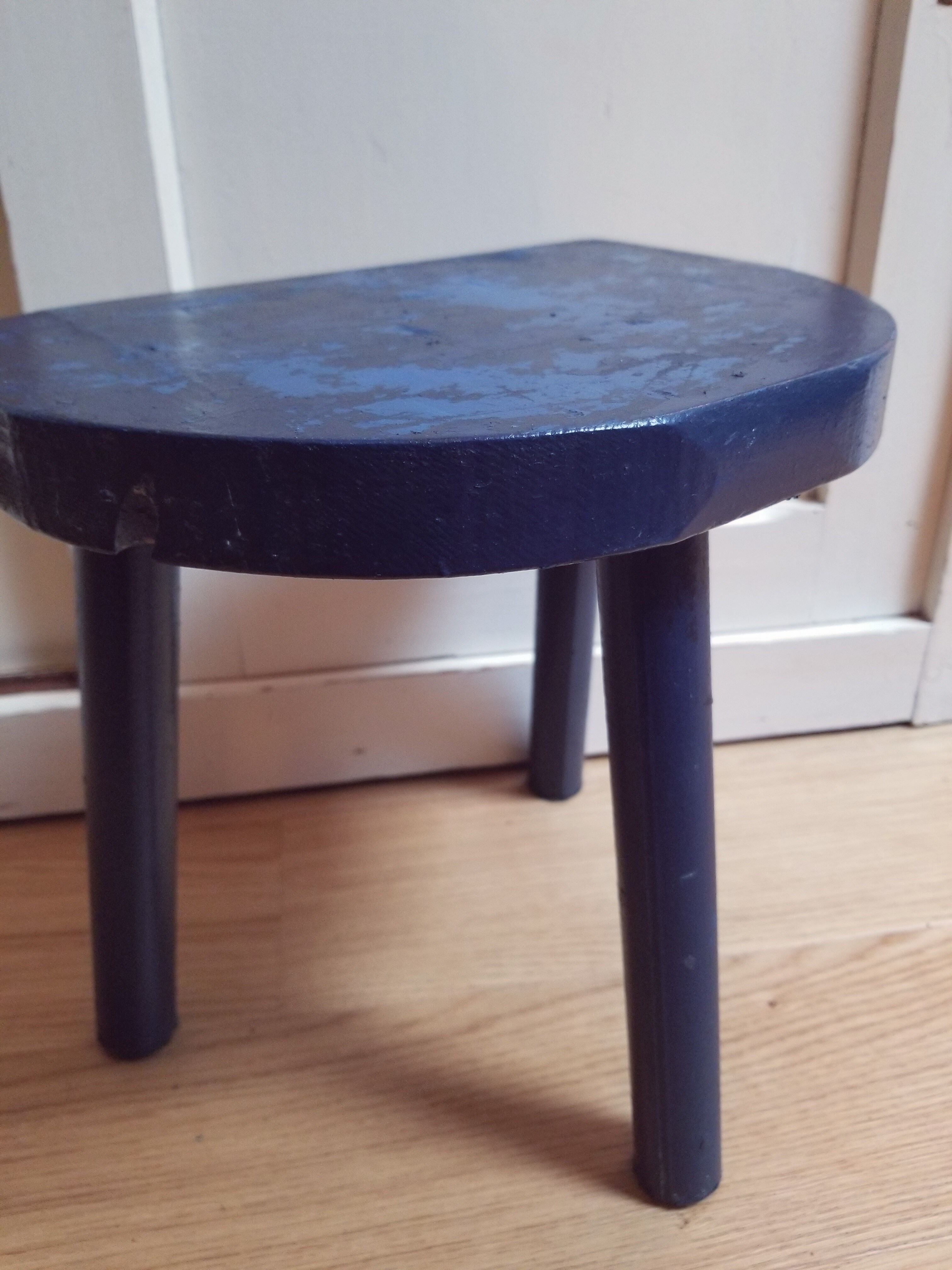 Blue milking stools