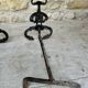 Pair of 19th-century brass lion andirons