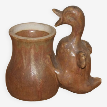 Denbac stoneware duck mustard pot