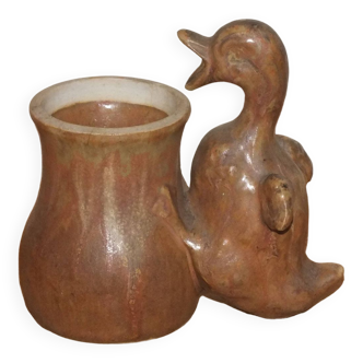 Denbac stoneware duck mustard pot