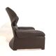 Fauteuil en cuir Saporiti Vela Alta avec pouf par Giovanni Offredi