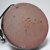 Enameled sandstone lamp base signed 70s