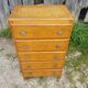 Ancient Commodity 5 Wood Drawers - Vintage 70s Alu Handles