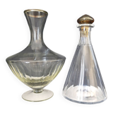 Two glass carafes