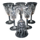 Set of 6 tarn water glasses in cut crystal from saint-louis diamond decor and points h17.5