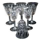 Set of 6 tarn water glasses in cut crystal from saint-louis diamond decor and points h17.5