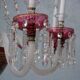 Chandelier pendants 19th golden colored glass and gilding