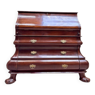 Louis XV Style Solid Mahogany Scribanne Commode