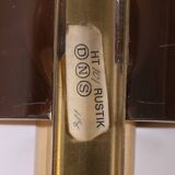 Danish Gilt Brass & Smoked Acrylic Glass Sconce from Hassel & Teudt, 1960s