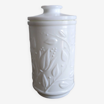 White Opal Glass Apothecary Jar