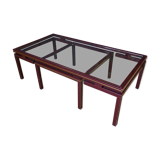 Table basse en verre avec table imbriquée de Pierre Vandel